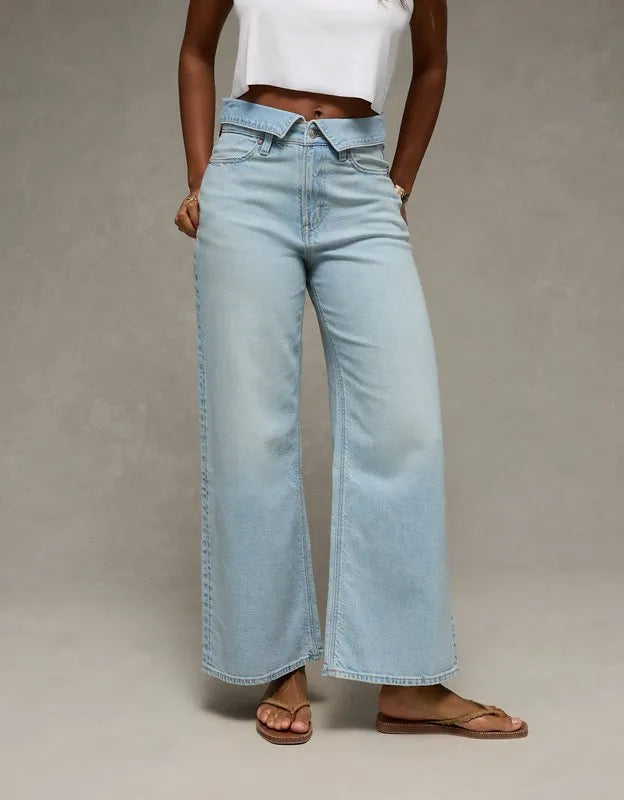 AE Curvy Super High-Waisted Baggy Wide-Leg Jean