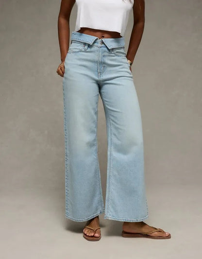 AE Curvy Super High-Waisted Baggy Wide-Leg Jean
