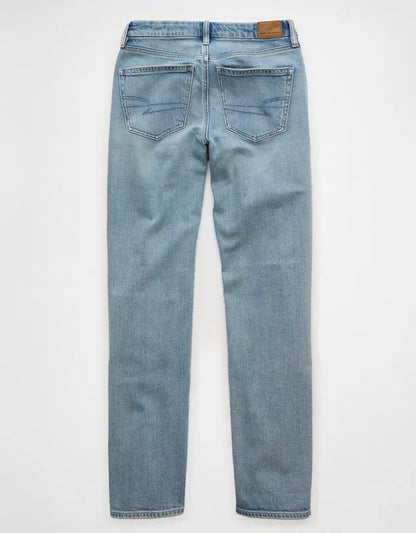 AE Curvy High-Waisted Embroidered Straight Jean