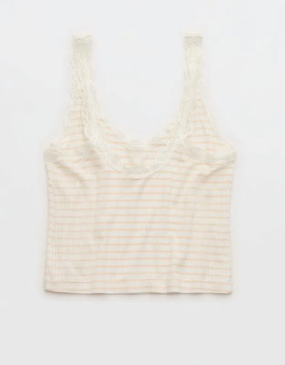 Superchill Modal Rib Lace Trim Tank Top