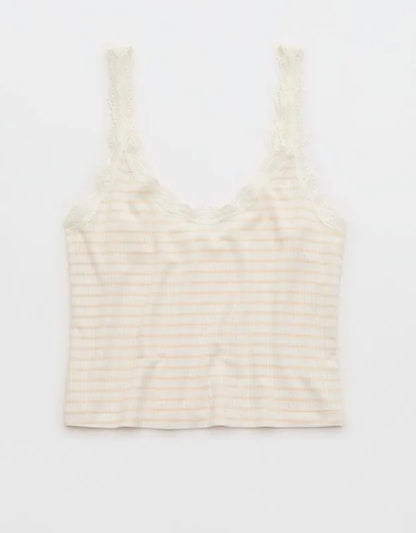Superchill Modal Rib Lace Trim Tank Top