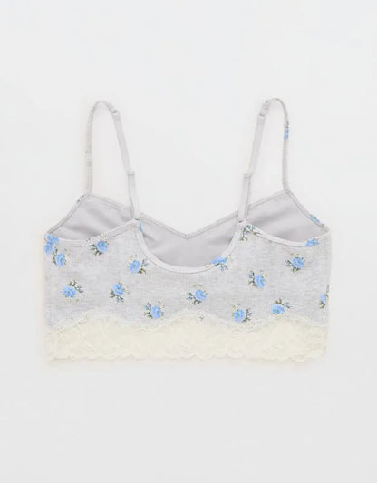 OVERSLEPT by Aerie Real Soft® Ribbed Lace Bra Top