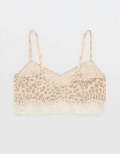 OVERSLEPT by Aerie Real Soft® Ribbed Lace Bra Top