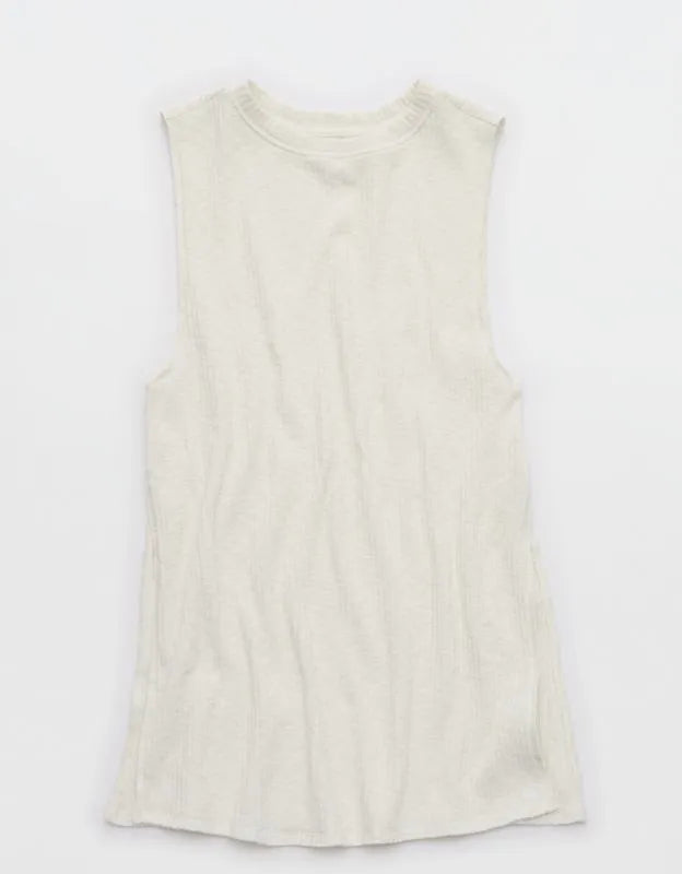 Aerie Textured Rib Tunic Tank Top