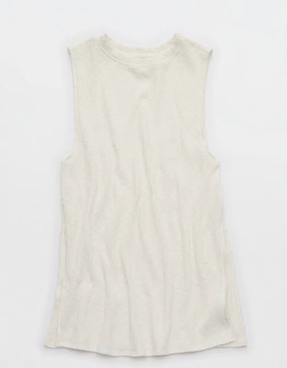 Aerie Textured Rib Tunic Tank Top