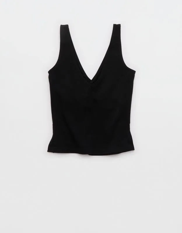 Aerie Double V-Neck Braless Tank Top