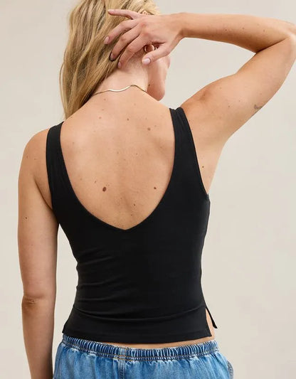 Aerie Double V-Neck Braless Tank Top