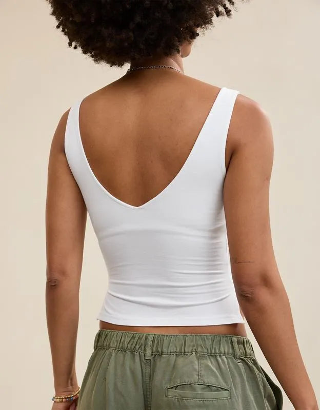 Aerie Double V-Neck Braless Tank Top