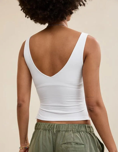 Aerie Double V-Neck Braless Tank Top