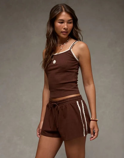 AE Crochet Trim Knit Short