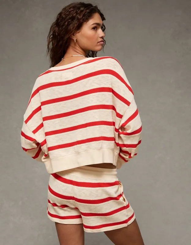 AE Striped Pull On Sweatshort