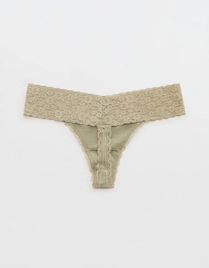 Superchill Vintage Lace Cotton Thong Underwear