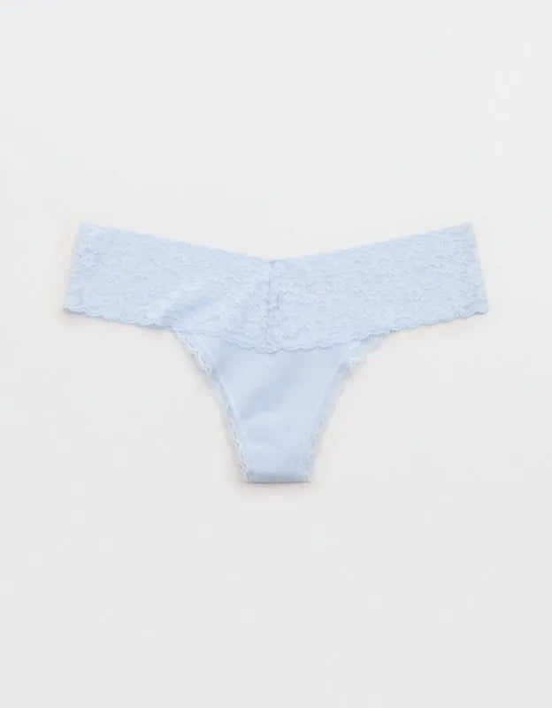 Superchill Vintage Lace Cotton Thong Underwear