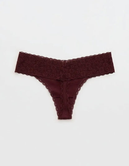 Superchill Vintage Lace Cotton Thong Underwear