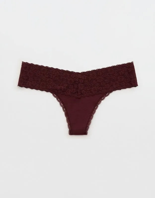 Superchill Vintage Lace Cotton Thong Underwear