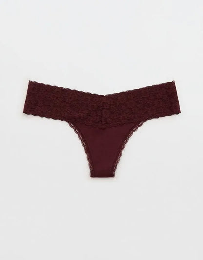 Superchill Vintage Lace Cotton Thong Underwear