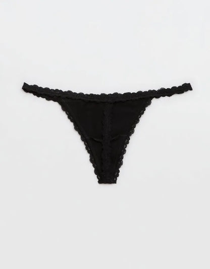 Superchill Cotton with Lace Thong Underwear