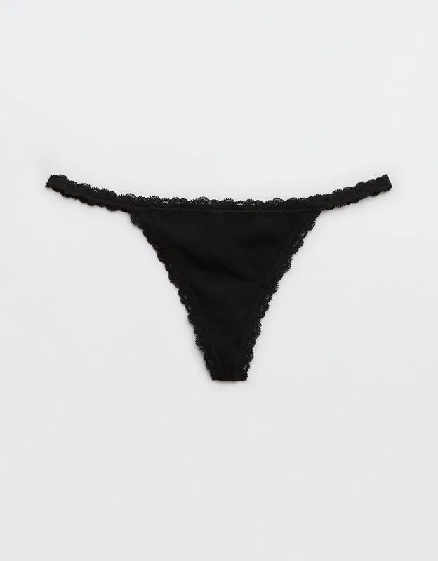 Superchill Cotton with Lace Thong Underwear