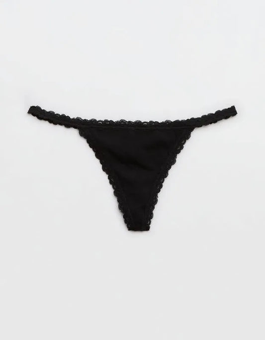 Superchill Cotton with Lace Thong Underwear