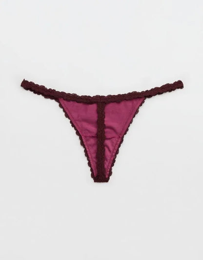 Superchill Cotton with Lace Thong Underwear