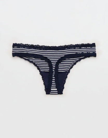 Superchill Cotton with Lace Thong Underwear
