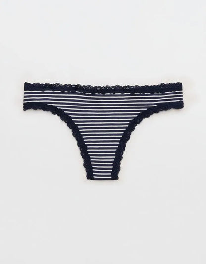 Superchill Cotton with Lace Thong Underwear
