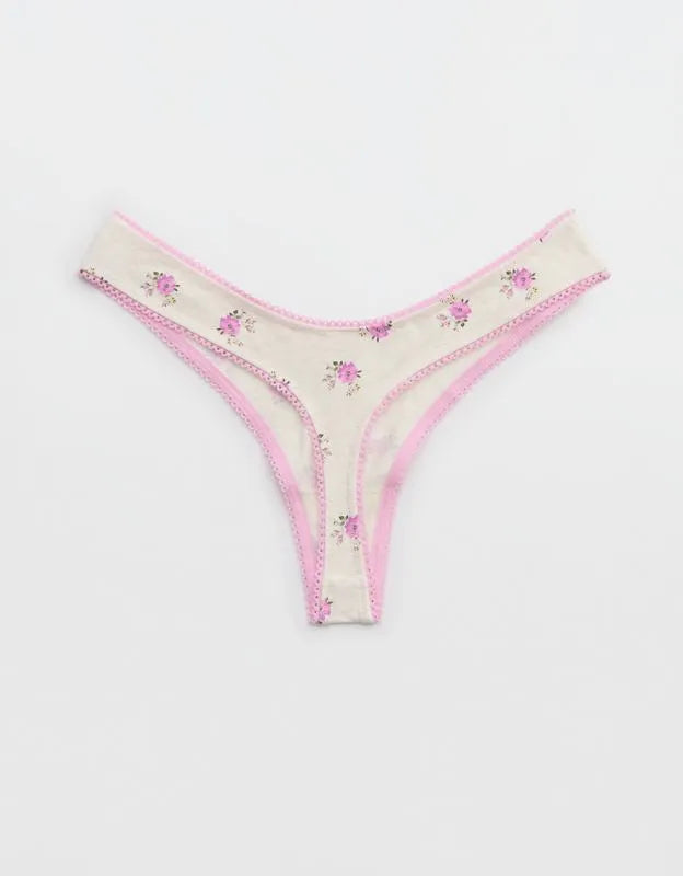 Superchill Cotton Picot Thong Underwear