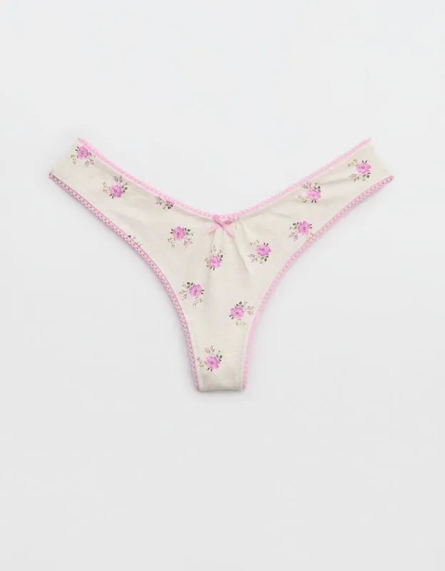 Superchill Cotton Picot Thong Underwear