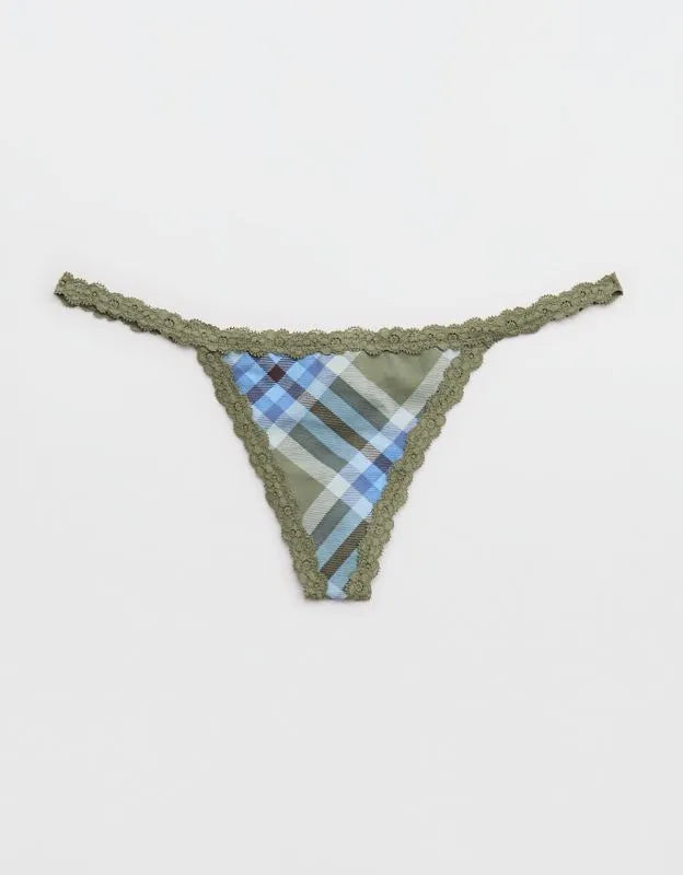 Superchill Cotton with Lace Thong Underwear