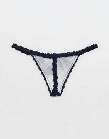 Superchill Cotton with Lace Thong Underwear