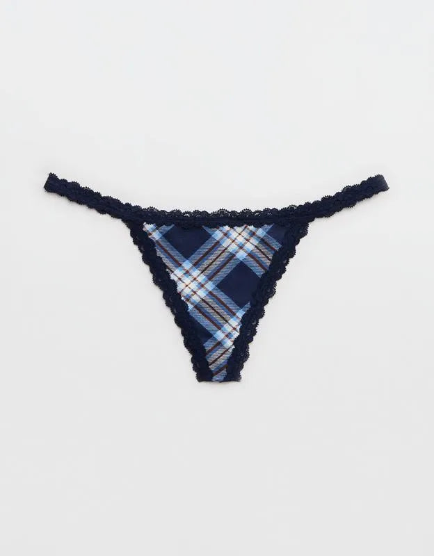 Superchill Cotton with Lace Thong Underwear