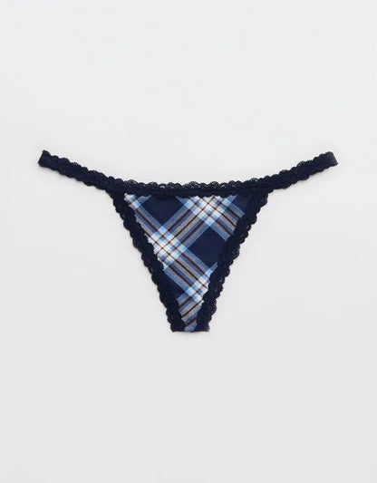 Superchill Cotton with Lace Thong Underwear