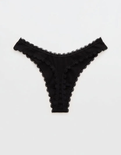 Superchill Cotton Pointelle Lace Thong Underwear