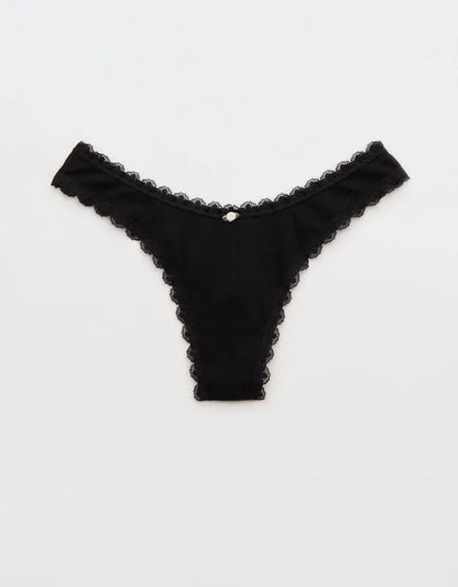 Superchill Cotton Pointelle Lace Thong Underwear