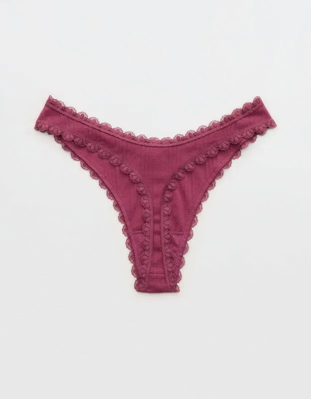 Superchill Cotton Pointelle Lace Thong Underwear