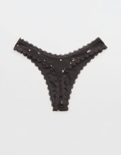 Superchill Cotton Pointelle Lace Thong Underwear