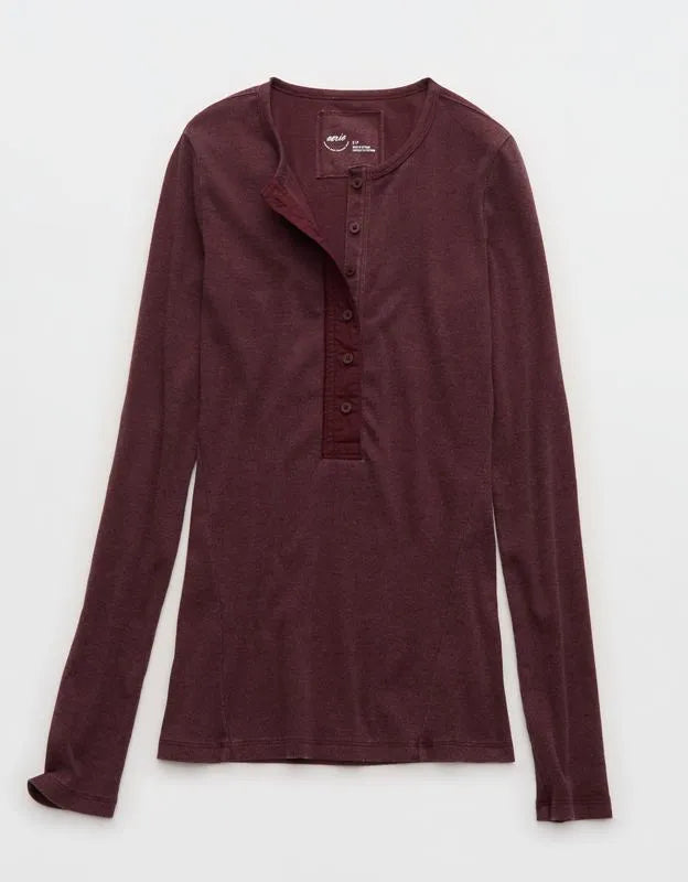 Aerie Essential Henley Layering T-Shirt