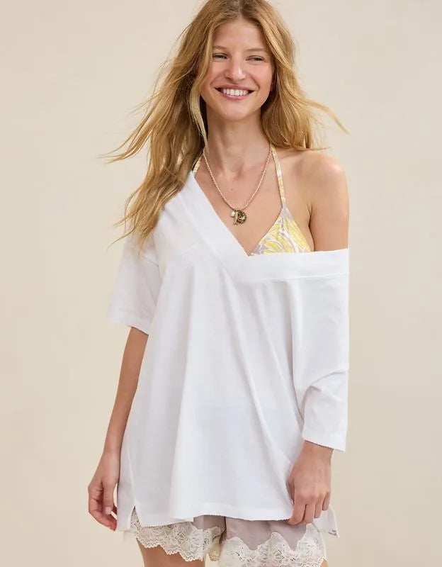 Aerie Basic V-Neck Boyfriend T-Shirt