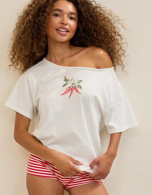 Aerie Off-The-Shoulder Relaxed T-Shirt