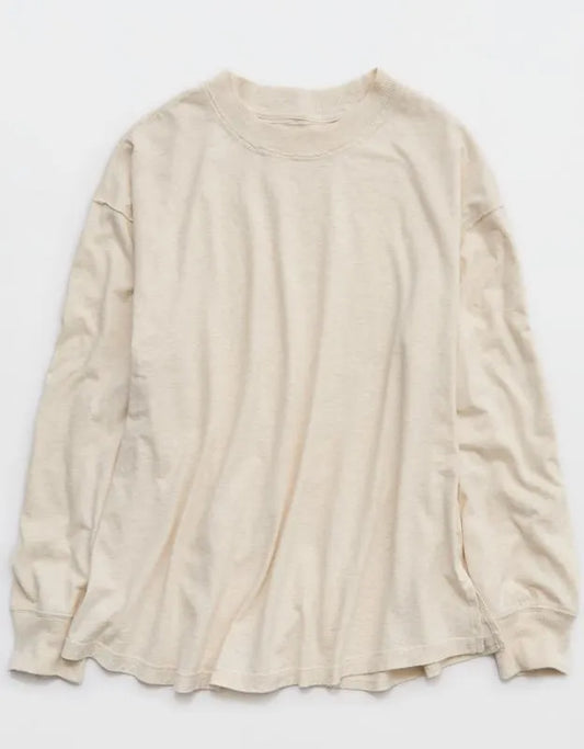 Aerie Cozy Oversized Long Sleeve Boyfriend T-Shirt