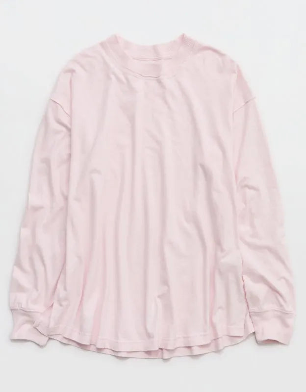 Aerie Cozy Oversized Long Sleeve Boyfriend T-Shirt