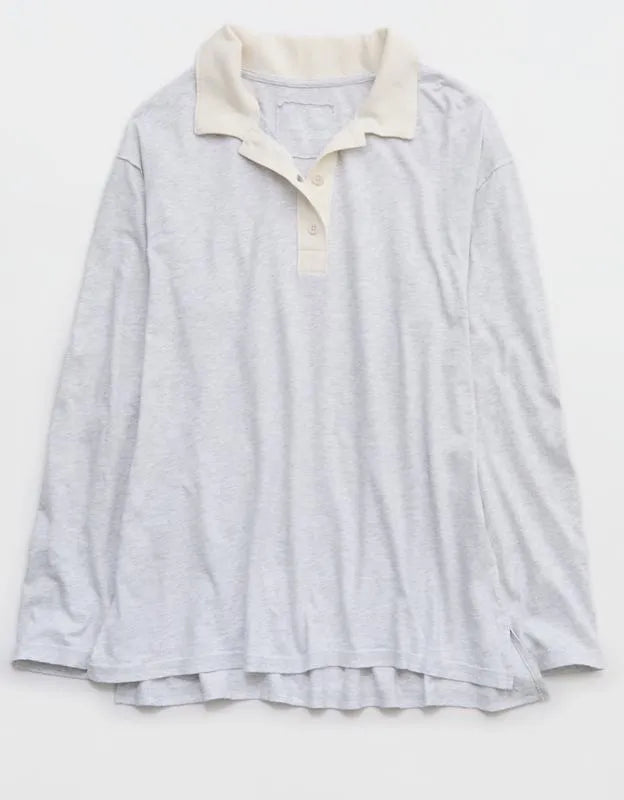 Aerie Cozy Polo Boyfriend T-Shirt
