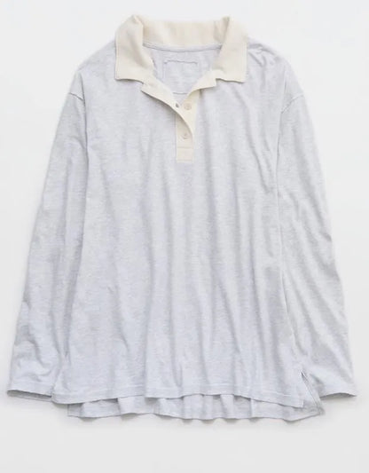 Aerie Cozy Polo Boyfriend T-Shirt
