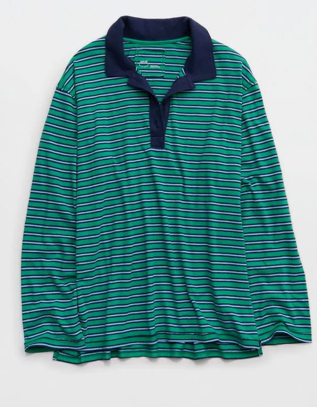 Aerie Cozy Polo Boyfriend T-Shirt