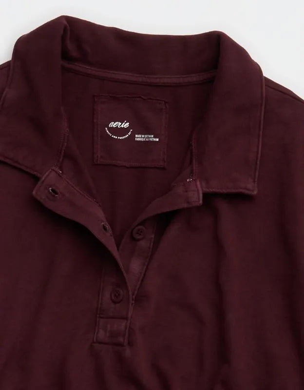 Aerie Cozy Polo Boyfriend T-Shirt