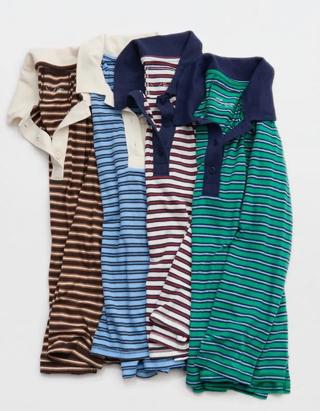 Aerie Cozy Polo Boyfriend T-Shirt