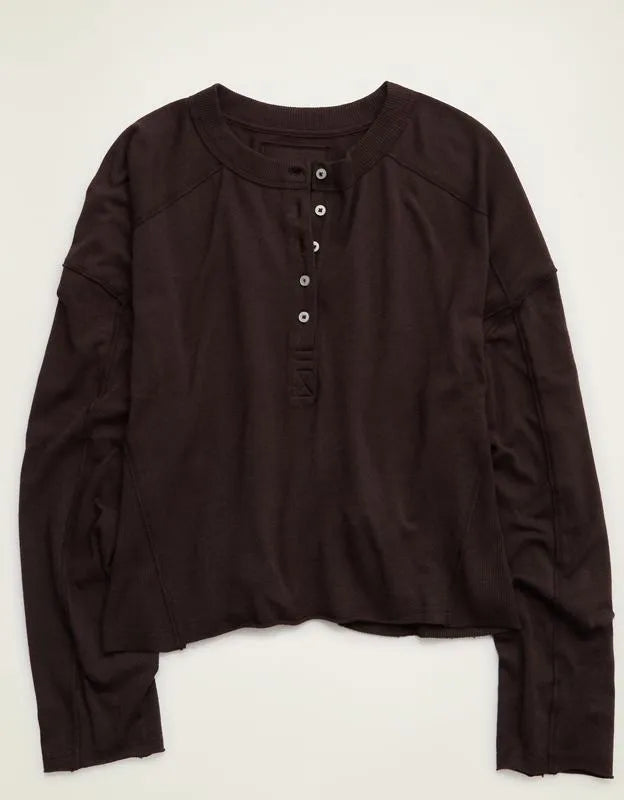 Aerie Happy Snit Henley T-Shirt