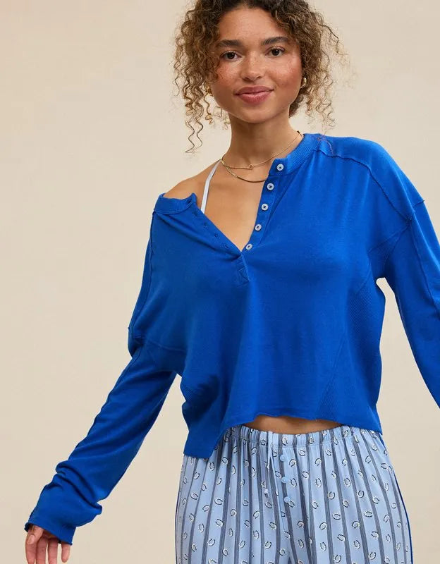 Aerie Happy Snit Henley T-Shirt