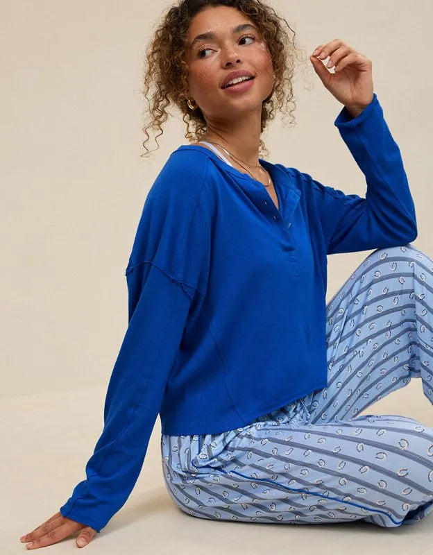 Aerie Happy Snit Henley T-Shirt