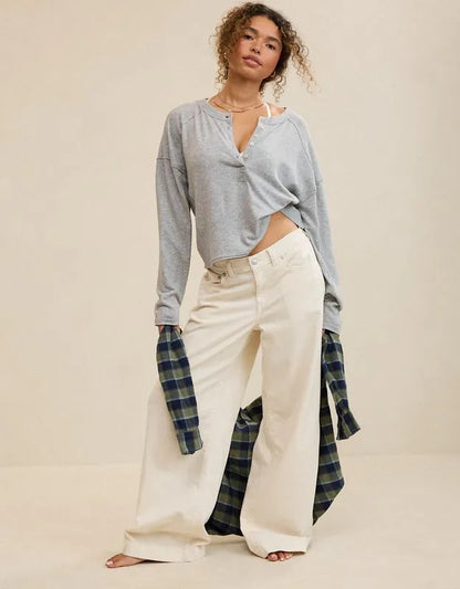 Aerie Happy Snit Henley T-Shirt